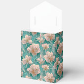 Elegante vintage zachte bloemige roze en blauwe bedankdoosjes (Open)