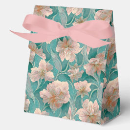 Elegante Vintage Zachte Bloemrijke Roze en Blauwe Bedankdoosjes
