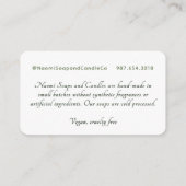 Elegante vintage zeepkaarsen bijgevoegde kaart ran (Achterkant)