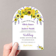 Elegante Vintage Zonnebloem & Lavendel Bruiloftsfe