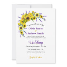 Elegante Vintage Zonnebloem & Lavendel Bruiloftsfe