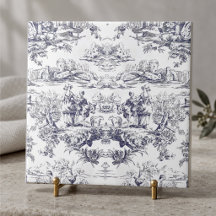 Elegante vintage zwarte toile de jouy