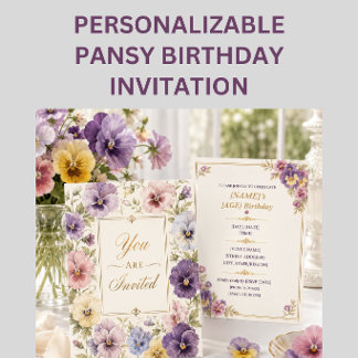 Elegante Viola Tuinfeest Verjaardagsuitnodiging Save The Date