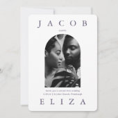 Elegante Violet Arch foto bruiloft Kaart (Voorkant)