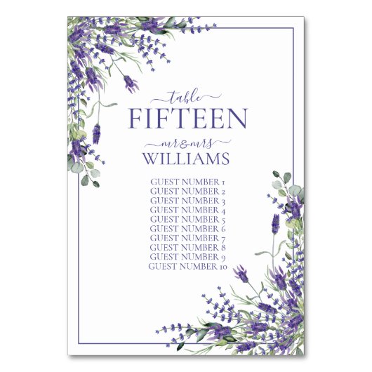 Elegante Violet Bloemen Script Receptie Bruiloften Kaart (Achterkant)