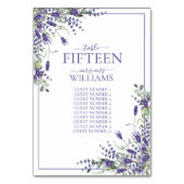 Elegante Violet Bloemen Script Receptie Bruiloften Kaart (Voorkant)