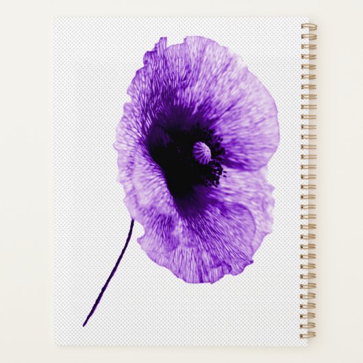Elegante Violet Bloemen Spiraalplanner  Planner (Achterkant)