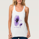 Elegante Violet Bloemen Vrouwen Tanktop (Voorkant)