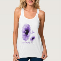 Elegante Violet Bloemen Vrouwen Tanktop