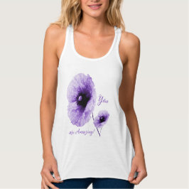 Elegante Violet Bloemen Vrouwen Tanktop