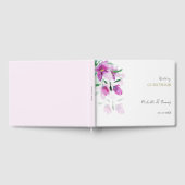 Elegante Violet Bloemen Waterverf Kunst Gastenboek (Volledig)