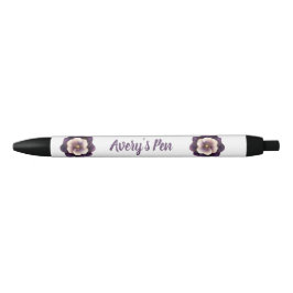 Elegante Violet Bloemnaam Zwarte Inkt Pen