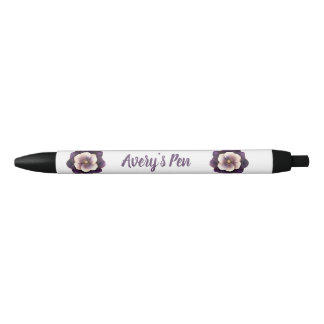 Elegante Violet Bloemnaam Zwarte Inkt Pen
