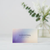 Elegante Violet & Champagne Glitter Beauty Make-up Visitekaartje (Staand voorkant)