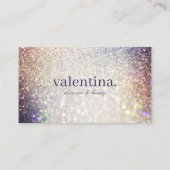 Elegante Violet & Champagne Glitter Beauty Make-up Visitekaartje (Voorkant)