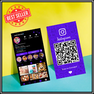 Elegante Violet Chef & Bakkerij Instagram QR Visitekaartje