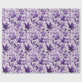 Elegante Violet en paarse bloemen Cadeaupapier (Vlak)