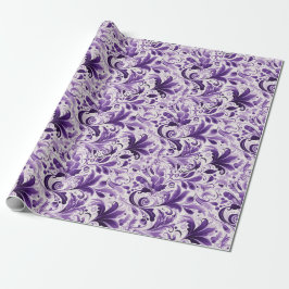 Elegante Violet en paarse bloemen Cadeaupapier