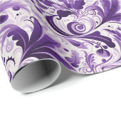 Elegante Violet en paarse bloemen Cadeaupapier (Rol Hoek)