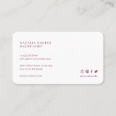 Elegante Violet Glitter & Roze Beauty Make-up Visitekaartje (Voorkant)