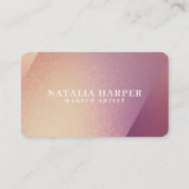 Elegante Violet Glitter & Roze Beauty Make-up Visitekaartje (Achterkant)