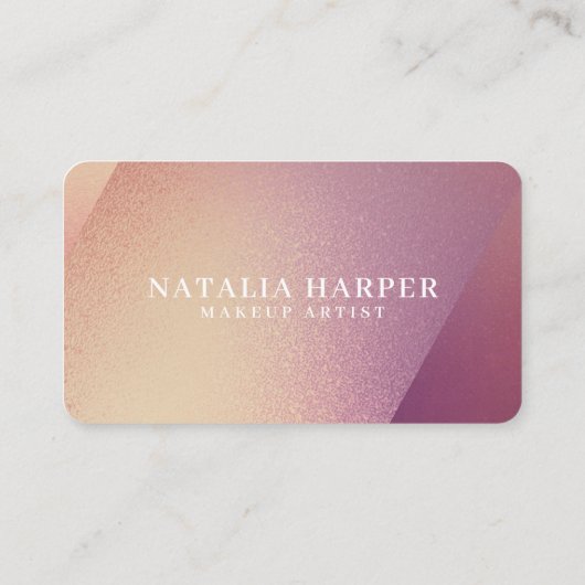 Elegante Violet Glitter & Roze Beauty Make-up Visitekaartje (Achterkant)