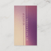 Elegante Violet Glitter & Roze Schoonheid Make-up Visitekaartje (Achterkant)