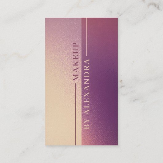 Elegante Violet Glitter & Roze Schoonheid Make-up Visitekaartje (Achterkant)