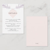Elegante Violet Lavendel & Peach bruiloft details Informatiekaartje (Voorkant / Achterkant)