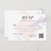 Elegante Violet Lavendel & Peach Color RSVP-kaart Informatiekaartje (Voorkant / Achterkant)