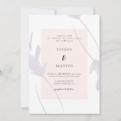 Elegante Violet Lavendel & Peach Kleur Bruiloft Kaart (Voorkant)