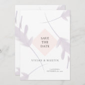 Elegante Violet Lavendel & Peach Save The Date Kaart (Voorkant / Achterkant)