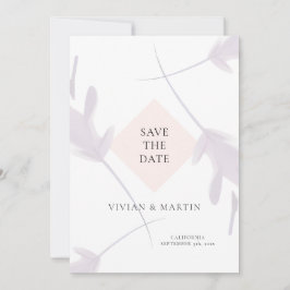 Elegante Violet Lavendel & Peach Save The Date Kaart