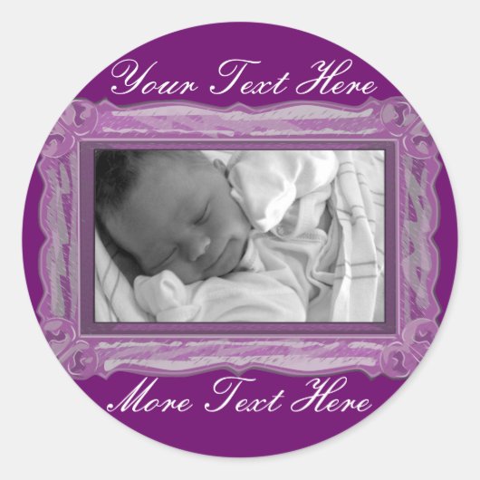 Elegante Violet Lijst Stickers (Voorkant)