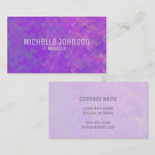Elegante Violet Marbling Professionele look Visitekaartje (Voorkant / Achterkant)