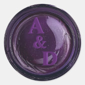 Elegante Violet Paarse Monogram Wax Seal Stickers (Voorkant)
