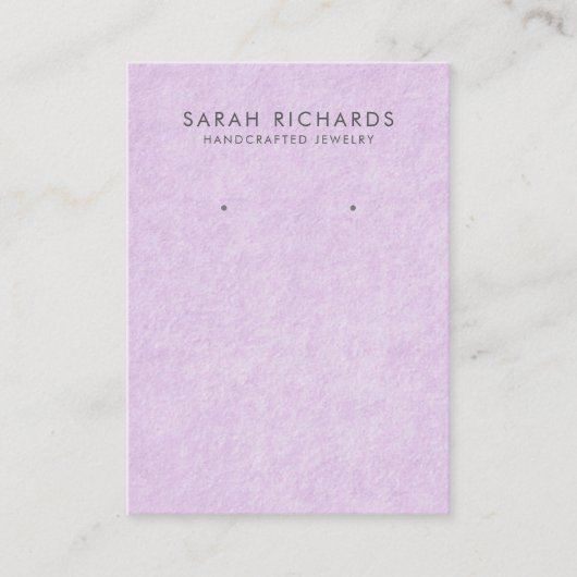 Elegante Violet Paarse Sieraden Oorbel Display Visitekaartje (Voorkant)