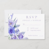 Elegante Violet Paarse Waterverf bruiloft RSVP Kaartje (Voorkant)