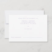 Elegante Violet Paarse Waterverf bruiloft RSVP Kaartje (Achterkant)