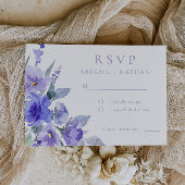 Elegante Violet Paarse Waterverf bruiloft RSVP Kaartje