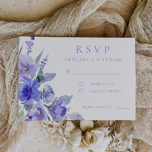 Elegante Violet Paarse Waterverf bruiloft RSVP Kaartje