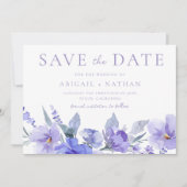 Elegante Violet Paarse Waterverf bruiloft Save The Date (Voorkant)