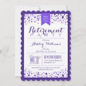 Elegante Violet Paarse Witte Pensioen Partij Kaart (Voorkant)
