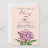 Elegante Violet Rhododendron Wildflower 60th Bday Kaart (Voorkant)