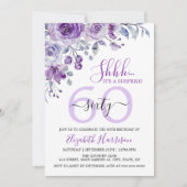 Elegante Violet Roos Floral Surprise Verjaardag Kaart (Voorkant)