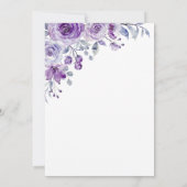 Elegante Violet Roos Floral Surprise Verjaardag Kaart (Achterkant)