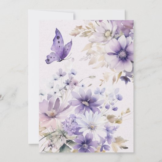 Elegante Violet Wildflower Moederdag Brunch Kaart (Achterkant)
