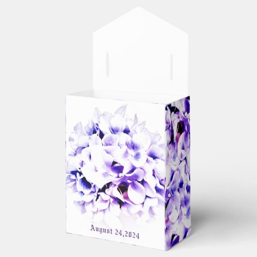 Elegante Violets Bruiloft Bedankdoosjes (Geopend)