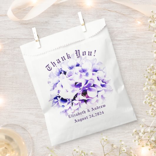 Elegante Violets Bruiloft Bedankzakje (Geknipt)