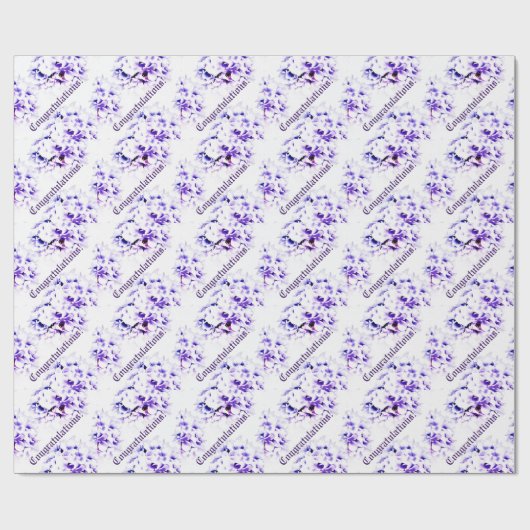 Elegante Violets Bruiloft Cadeaupapier (Vlak)